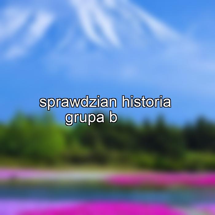 sprawdzian historia grupa b