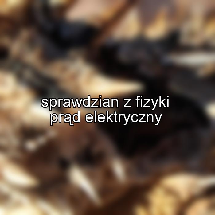 sprawdzian z fizyki prąd elektryczny