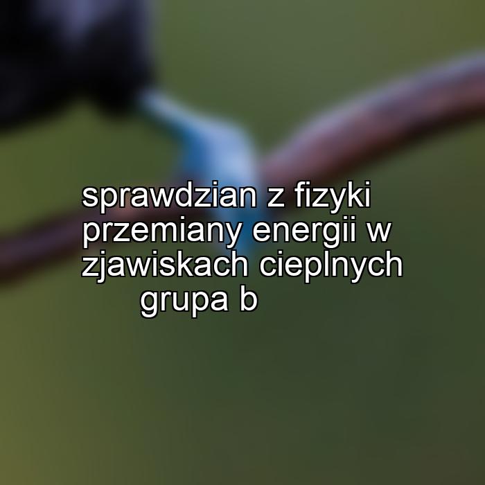 sprawdzian z fizyki przemiany energii w zjawiskach cieplnych grupa b